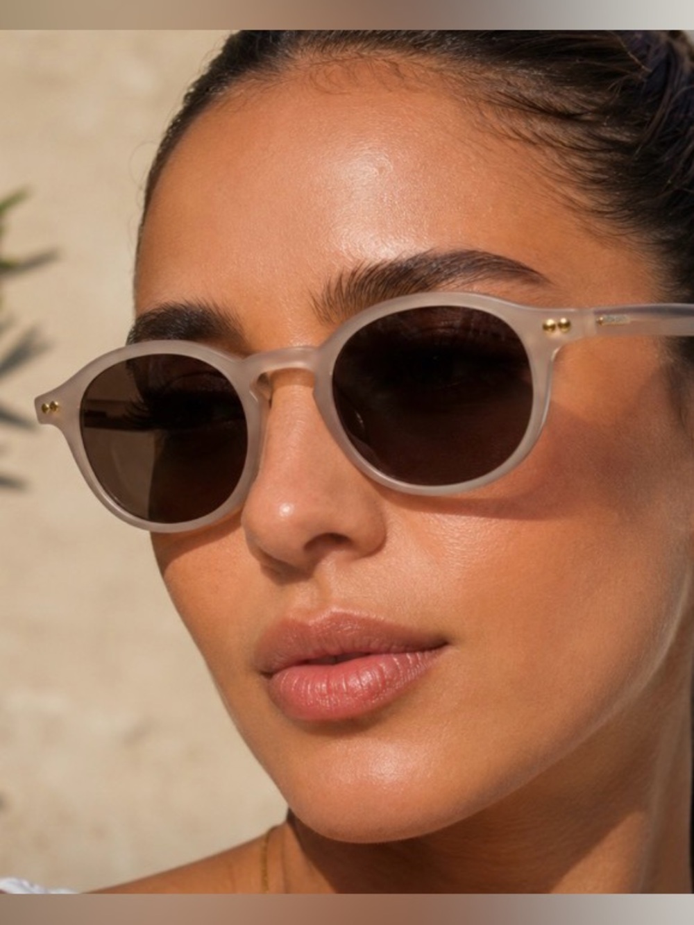 NWT CL9388-06 Carolina Lemke sunglasses Beige Round  - Stylish+free luxury case